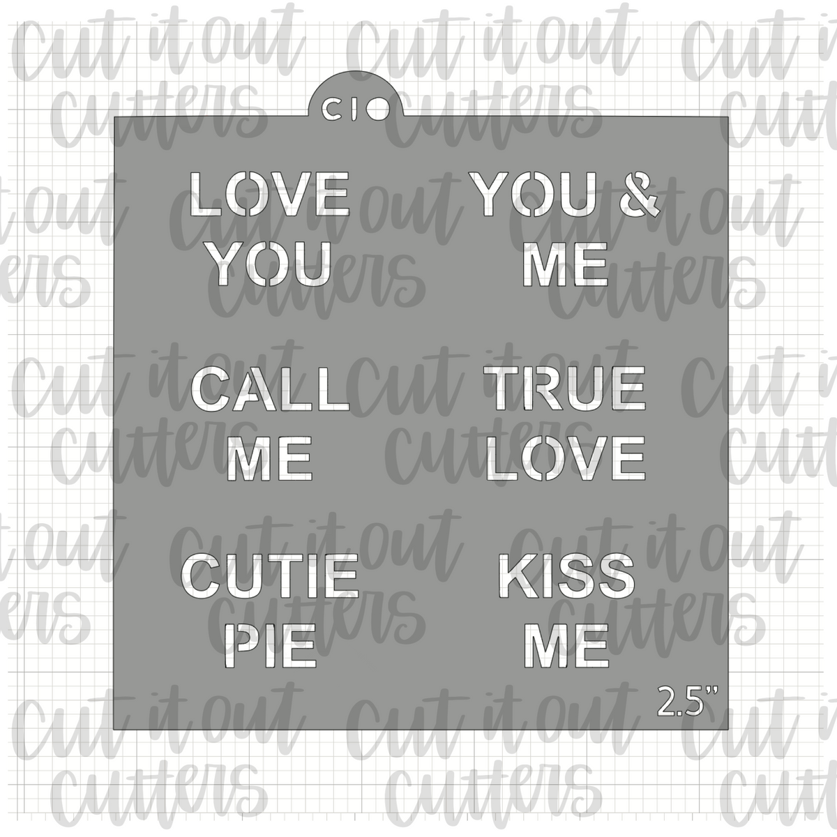 25 Text Love Cookie Stencil Cut It Out Cutters 3857