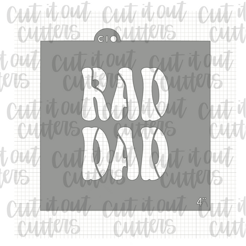 Retro Rad Dad Cookie Stencil