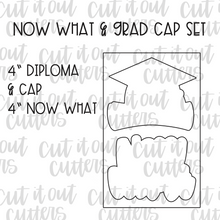 Load image into Gallery viewer, Now What & Grad Cap Cookie Cutter Set
