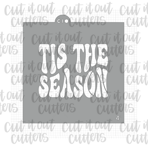 Retro 'Tis The Season Cookie Stencil