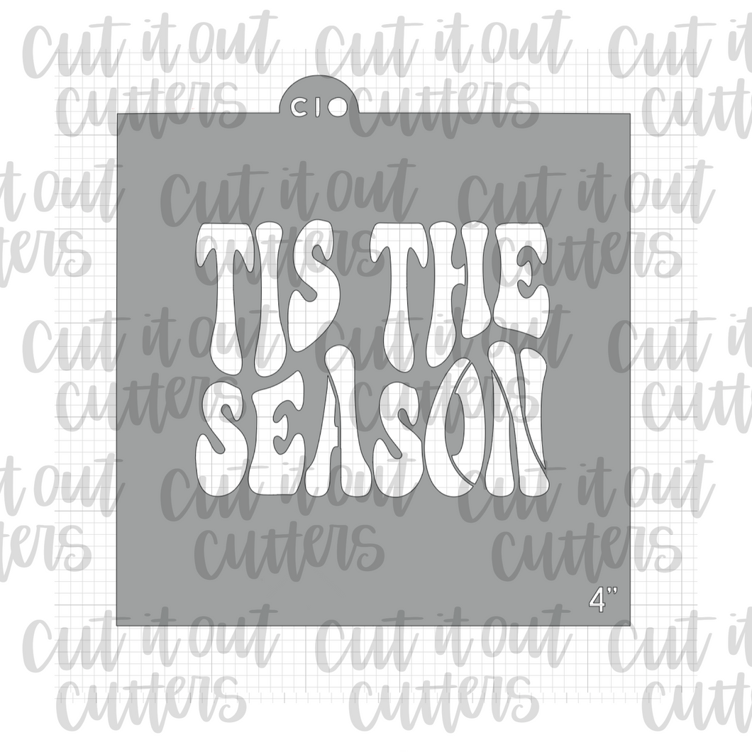 Retro 'Tis The Season Cookie Stencil