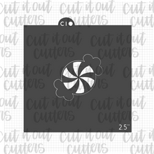 Load image into Gallery viewer, 2"-4" Peppermint from Snow Globe Stuffers Set - Cookie Stencil