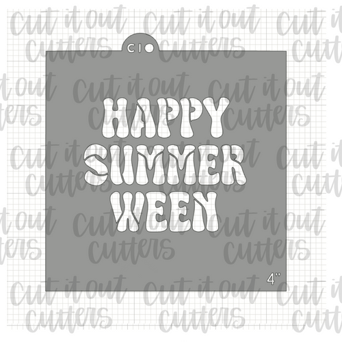 Retro Happy Summerween Cookie Stencil