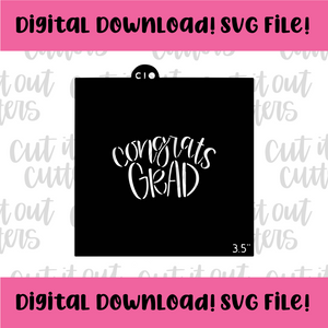DIGITAL DOWNLOAD SVG File for 3.5" Congrats Grad with Confetti Stencil