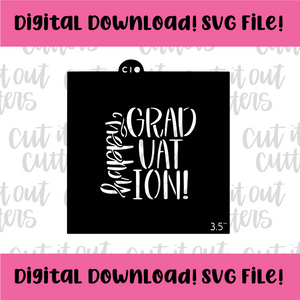 DIGITAL DOWNLOAD SVG File for 3.5" Happy Grad Mixup Stencil