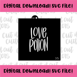 DIGITAL DOWNLOAD SVG File for 3.5" Love Potion Stencil