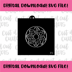DIGITAL DOWNLOAD SVG File for 3.5" PYO Sprinkle Donut Stencil
