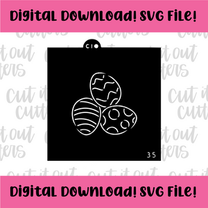 DIGITAL DOWNLOAD SVG File for 3.5" PYO Trio Eggs Stencil