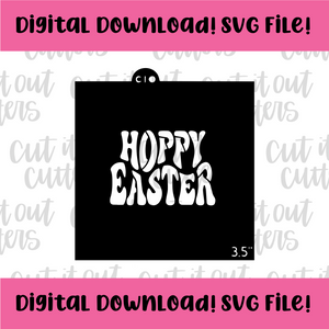 DIGITAL DOWNLOAD SVG File for 3.5" Retro Hoppy Easter Stencil