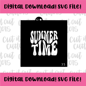DIGITAL DOWNLOAD SVG File for 3.5" Retro Summer Time Stencil