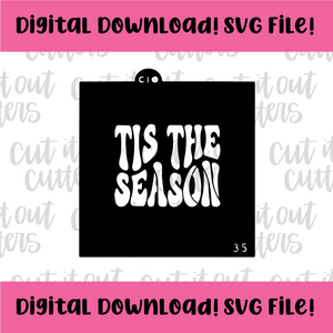 DIGITAL DOWNLOAD SVG File 3.5" Retro Tis The Season Stencil