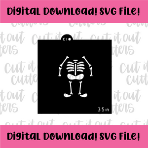 DIGITAL DOWNLOAD SVG File for 3.5" Skeleton Jammies Stencil