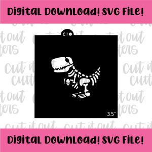 DIGITAL DOWNLOAD SVG File for 3.5" Skeleton Tim T-rex Stencil