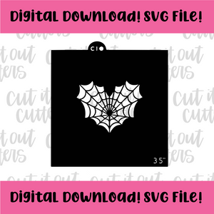 DIGITAL DOWNLOAD SVG File for 3.5" Spiderweb Heart- Just Web Stencil