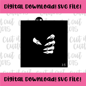 DIGITAL DOWNLOAD SVG File for 3.5" Witchy Latte Hand Stencil