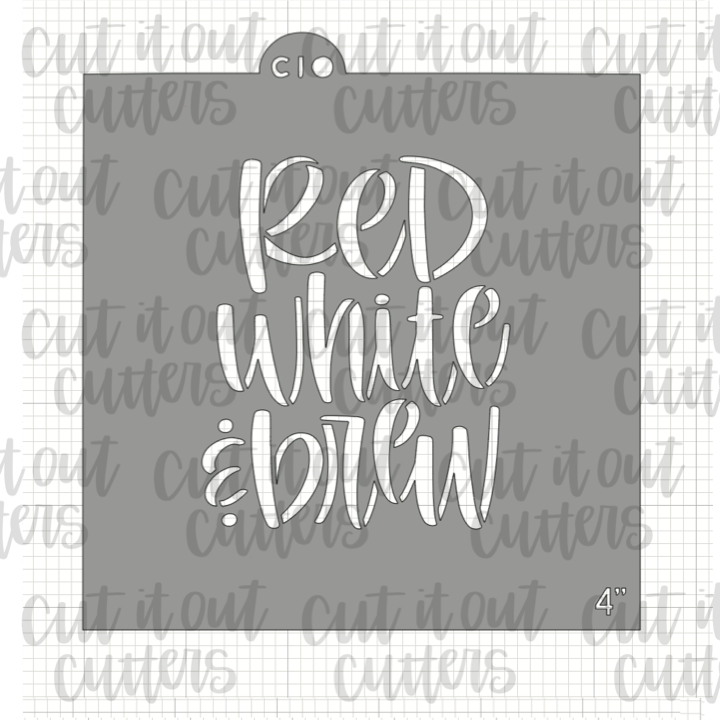 Red, White & Brew Cookie Stencil