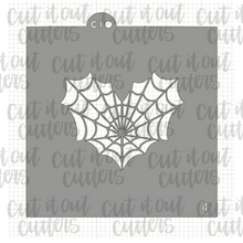 Load image into Gallery viewer, Spiderweb Heart Cookie Stencil