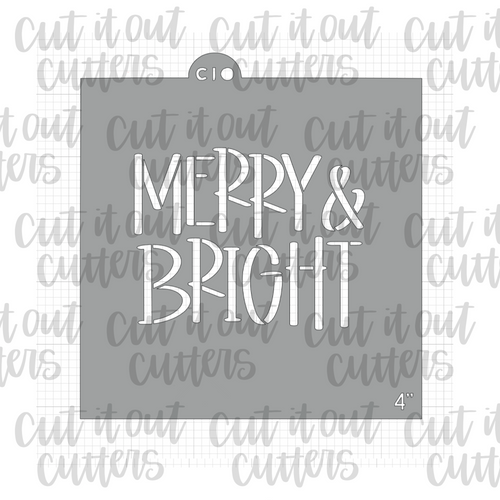 Merry & Bright Boxy Cookie Stencil