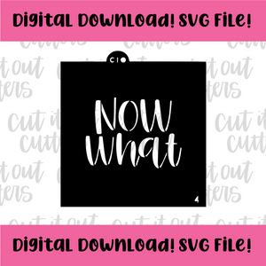 DIGITAL DOWNLOAD SVG File for 4" Now What Stencil