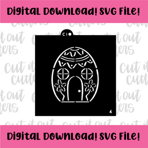 DIGITAL DOWNLOAD SVG File for 4" PYO Egg House Stencil