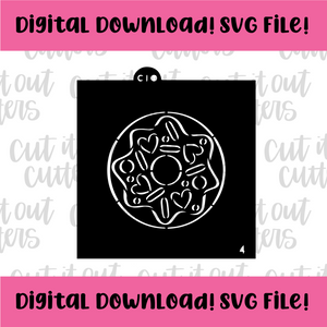 DIGITAL DOWNLOAD SVG File for 4" PYO Sprinkle Donut Stencil
