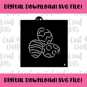 DIGITAL DOWNLOAD SVG File for 4" PYO Trio Eggs Stencil
