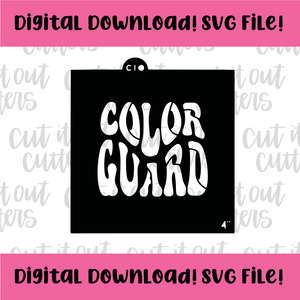 DIGITAL DOWNLOAD SVG File for 4" Retro Color Guard Stencil