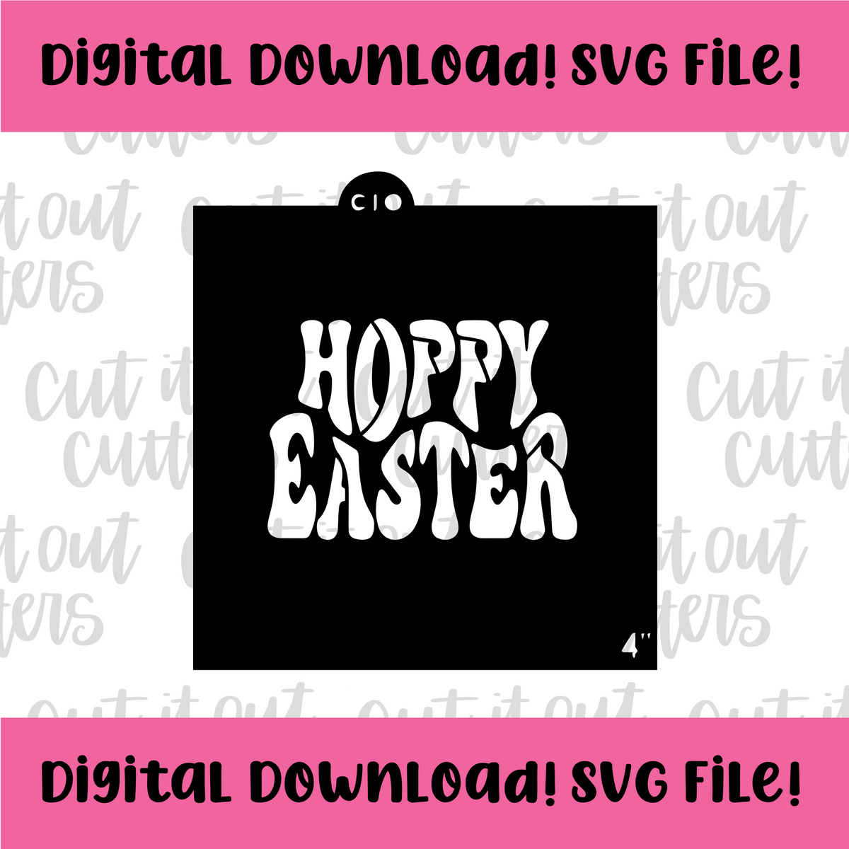 DIGITAL DOWNLOAD SVG File for 4" Retro Hoppy Easter Stencil – Cut It ...