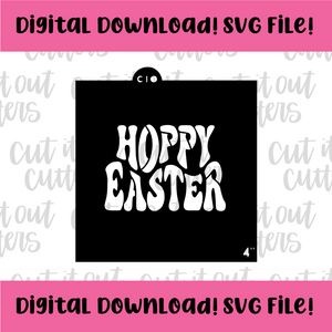 DIGITAL DOWNLOAD SVG File for 4" Retro Hoppy Easter Stencil