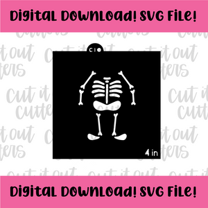 DIGITAL DOWNLOAD SVG File for 4" Skeleton Jammies Stencil