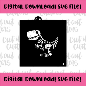 DIGITAL DOWNLOAD SVG File for 4" Skeleton Tim T-rex Stencil