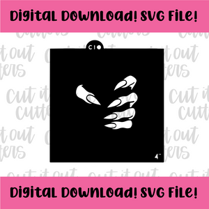 DIGITAL DOWNLOAD SVG File for 4" Witchy Latte Hand Stencil