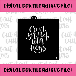 DIGITAL DOWNLOAD SVG File for 4" Worded Grad Gown Stencil