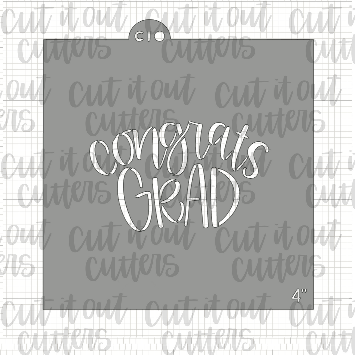 Congrats Grad with Confetti Cookie Stencil – Cut It Out Cutters