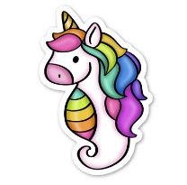 Unicorn Seahorse Sticker