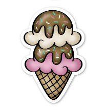 Double Scoop Ice Cream Sticker