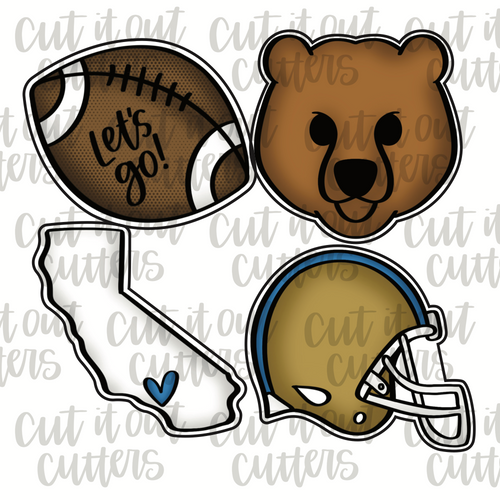 Bear & CA Football Mini Cookie Cutter Set