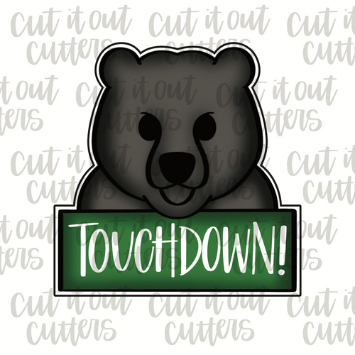 Bear Touchdown Plaque Cookie Cutter