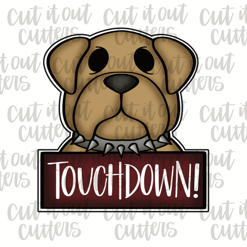 Bulldog Touchdown Plaque Cookie Cutter