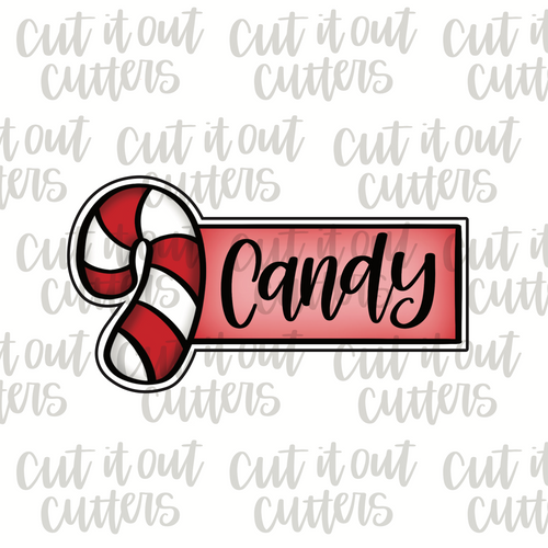 Candy Cane Plaque Cookie Cutter