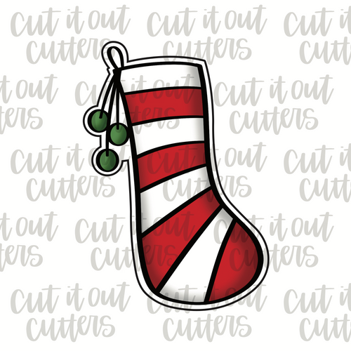 Candy Cane Stocking Cookie Cutter