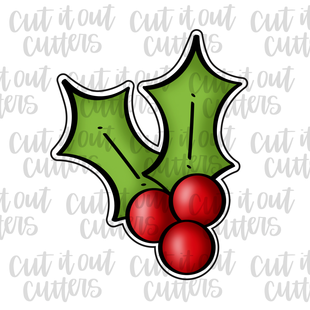 Christmas Holly Cookie Cutter โ Cut It Out Cutters