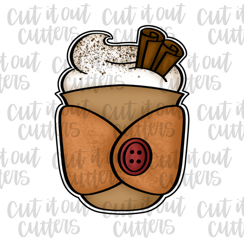 Cozy Cinnamon Latte Cookie Cutter