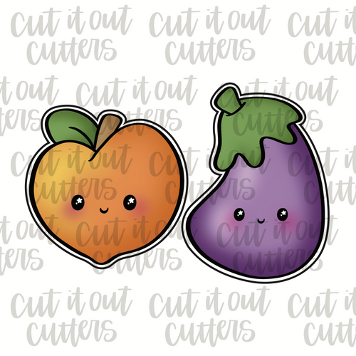 Eggplant & Peach Squishies Cookie Cutter Set