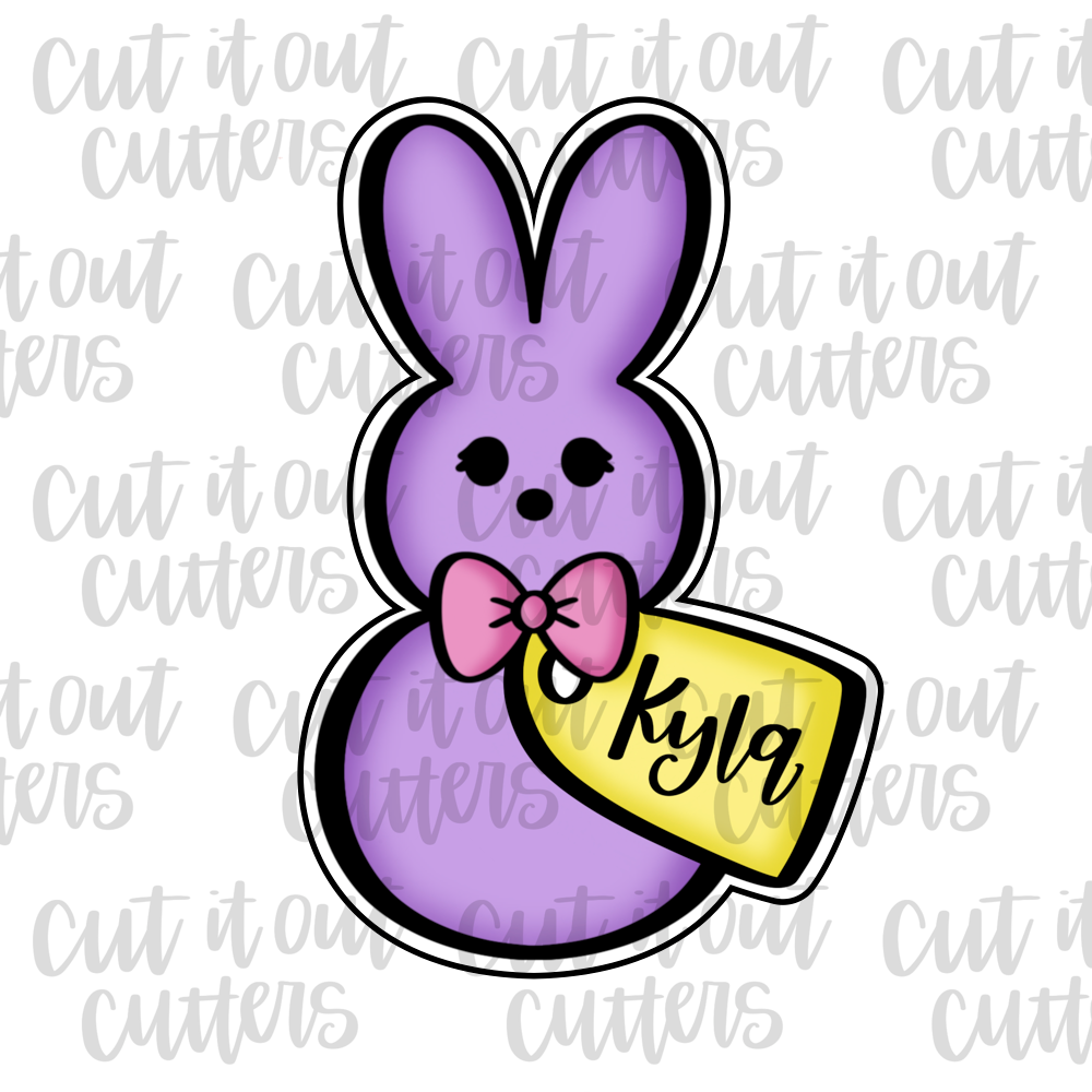 Marshmallow Bunny with Tag Cookie Cutter Cut It Out Cutters