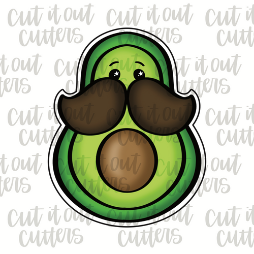 Mustache Avocado Cookie Cutter