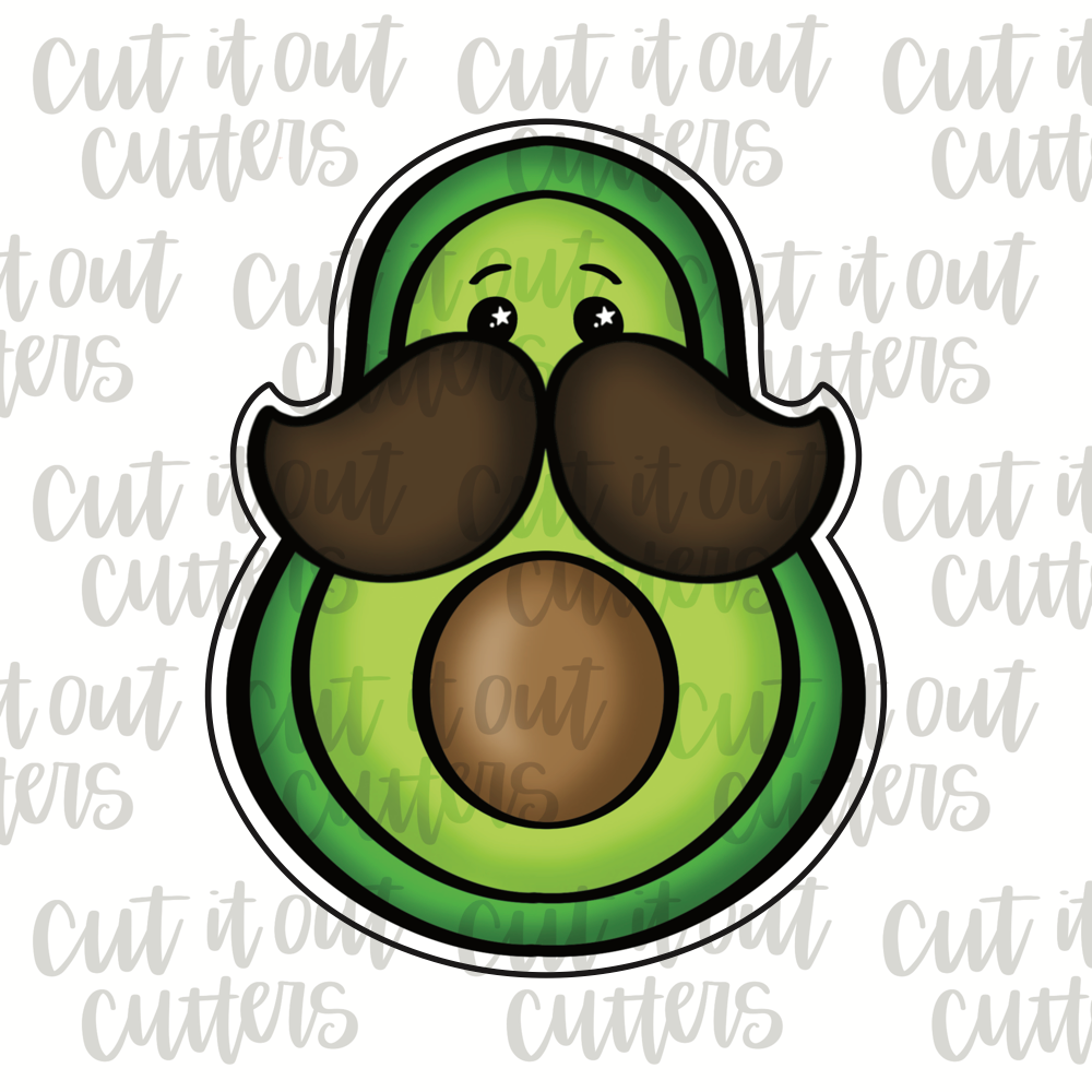 Mustache Avocado Cookie Cutter