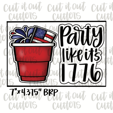 Party Like It's 1776 2 & Cup Cookie Cutter Set