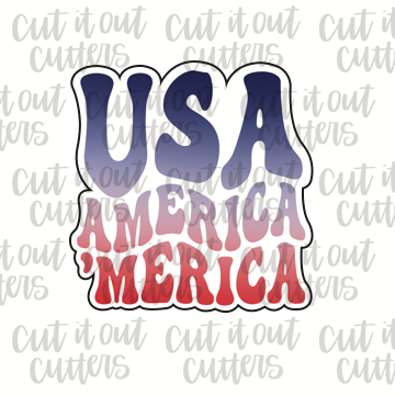 Retro USA America 'Merica Cookie Cutter
