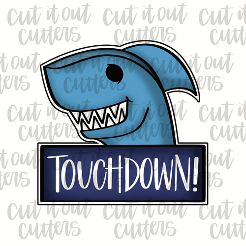 Shark Touchdown Plaque Cookie Cutter